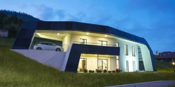 Una casa autosuficiente desconectada de la red eléctrica